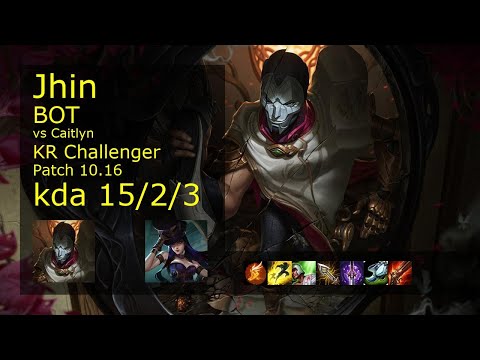 Jhin ADC & Bard vs Caitlyn & Lulu - KR Challenger 15/2/3 Patch 10.16 Gameplay // [롤] 진 vs 케이틀린