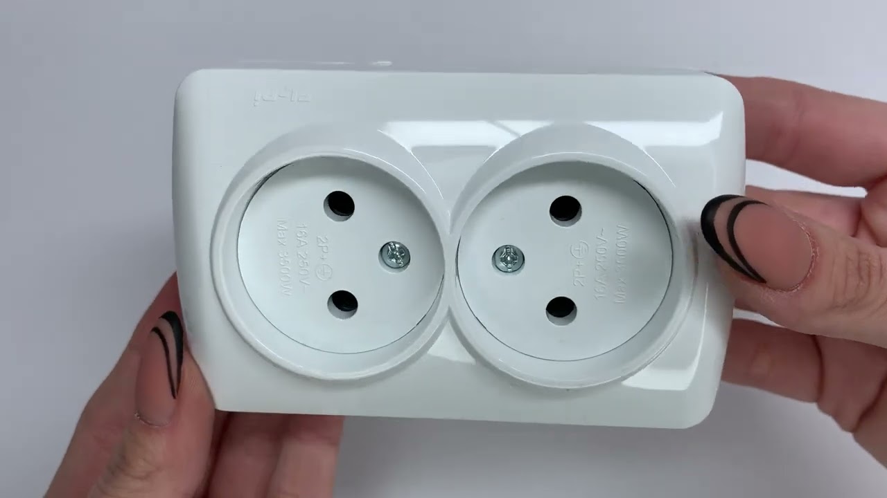 Розетка El-BI Alsu двомісна б/з накладна біла IP20 (504-010200-908)