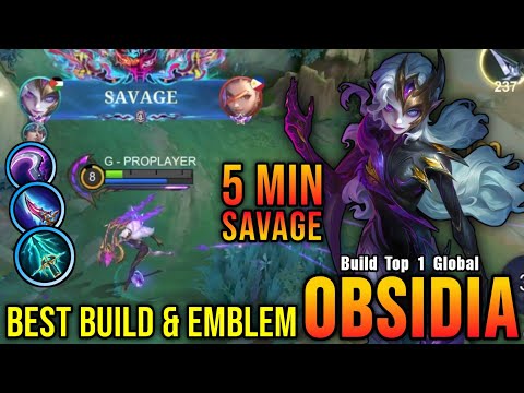 5 Minutes SAVAGE!! New Hero Obsidia Best Build and Emblem!! - Build Top 1 Global Obsidia ~ MLBB