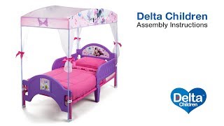 Delta Children Toddler Canopy Bed Assembly Video