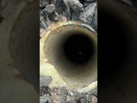 Ran the Jetter Backwards through the clean out to clear the drain! #plumber #draincleaning
