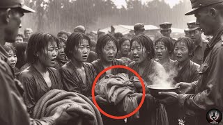 Japanese POW Women Shivering in Rain – U.S. Soldiers' Heartwarming Gift of Blankets & Hot Soup Moved