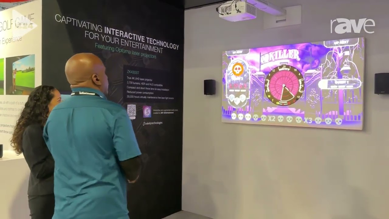 Optoma Demos Interactive Dart Experience with ZK430ST 4K UHD Laser Projector