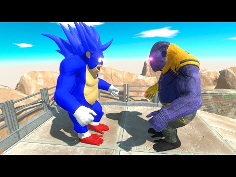⚡SONIC GORO vs THANOS GORO DEATH RUN - 🦖 Animal Revolt Battle Simulator 🦕