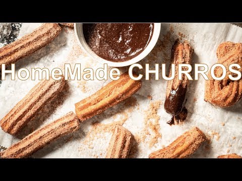 easy simple homemade Mexican CHURROS dessert recipe