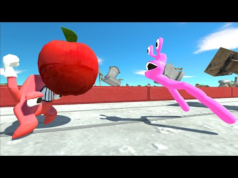 ALPHABET A VS RAINBOW FRIEND PINK DEATH RUN - Animal Revolt Battle Simulator