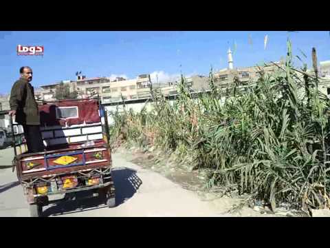 نزوح الأهالي جراء قصف للنظام في مدينة دوما في محافظة ريف دمشق