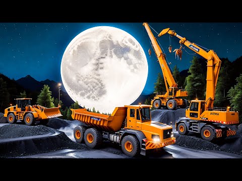 Construction Works: Lunar Mining Adventure with Excavator & Loader 🚀🏗️