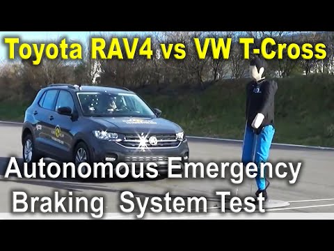 Toyota RAV4 vs Volkswagen T-Cross Autonomous Emergency Braking System Test, Lane Support Test