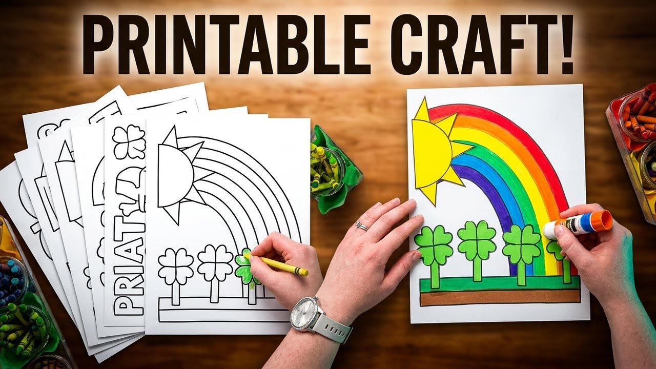 Easy DIY St Patrick's Day Shamrock Craft | Printable Included