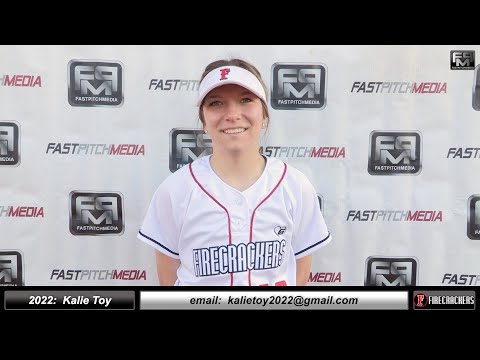2022 Kalie Toy 3.5 GPA - Athletic Middle Infielder Softball Skills Video - Firecrackers EP