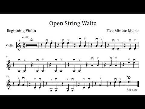 Open String Waltz - Beginning Violin (Sheet Music Play-Along)