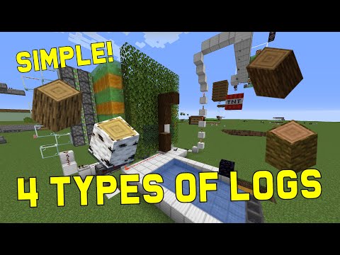 BEST EASY AUTOMATIC TREE FARM! 4 Types of Logs - 1.20 [TNT Powered] -  Minecraft