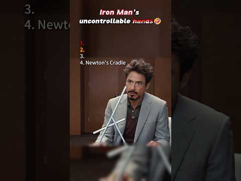 Tony Stark’s hands have a mind of their own😂#ironman #tonystark #funny #hilarious #marvel #mcu