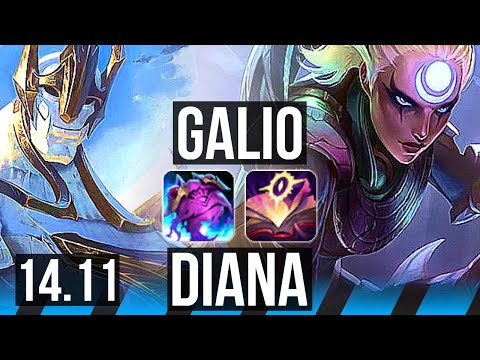 GALIO vs DIANA (MID) | 5/0/4 | NA Diamond | 14.11