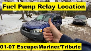 Fuel Pump Relay Location Ford Escape 01 02 03 04 05 06 07 2001 2002 2003 2004 2005 2006 2007
