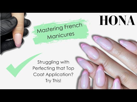 French Manicure Nail Art Tutorial & Mastering Top Coat Application - HONA, Home of Nail Art