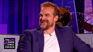 David Harbour &amp; Lily Allen Fell In Love Easy - #LateLateLondon