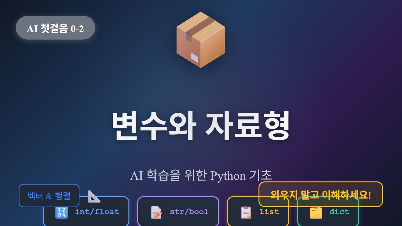 변수와 자료형 강의 영상