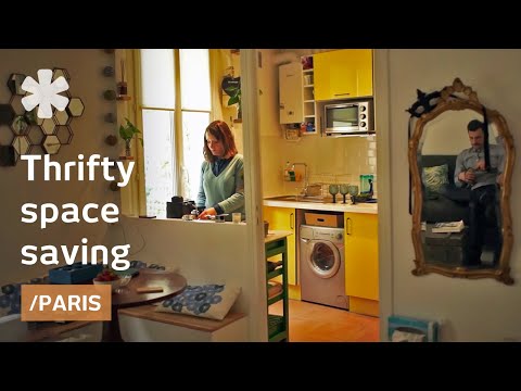 Paris microflat gets precise in space use with thrifty ideas