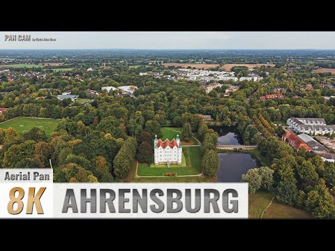 Ahrensburg: Innenstadt, Schlossumgebung, Gartenholz, Gewerbegebiet - Luftpanorama - 4K/8K - 0543