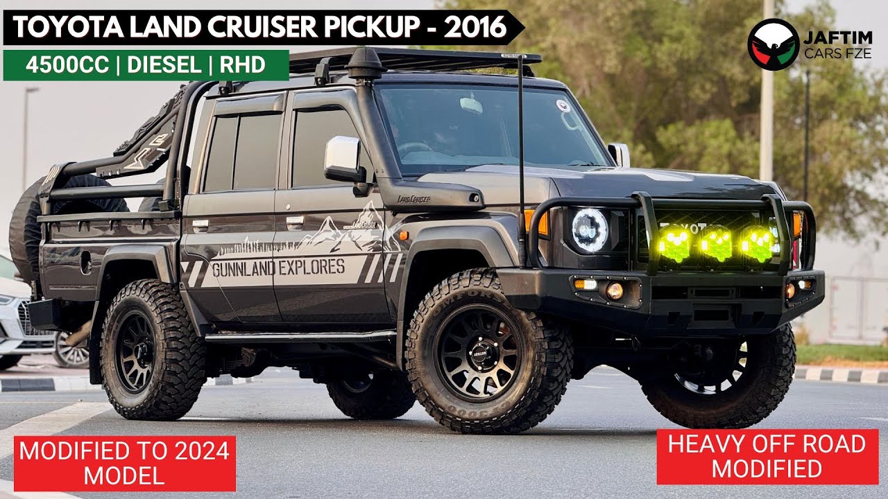 Toyota Land Cruiser Pick Up MODIFIED TO 2024 MODEL | DOUBLE CABIN | MANUAL TRANSMISSION | RHD | 2016 | Back Swing Double Spare W video