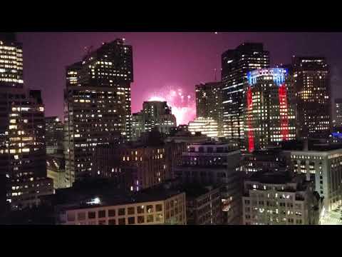 Boston Pops Fireworks  as Seen From Above the Greenway