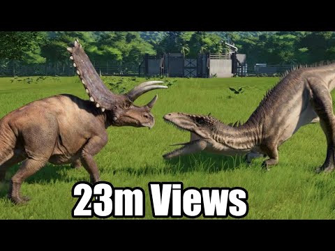 Pentaceratops(Modified) VS Carcharodontosaurus, Spinoraptor, Indoraptor, Giganotosaurus - JWE