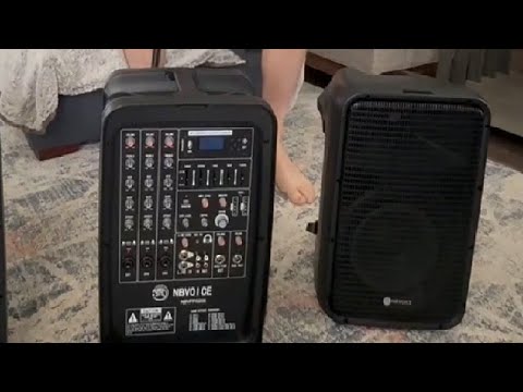 NBVOICE Professionelles tragbares All-in-One-2-Wege-PA-System im Kofferdesign mit 8-Kanal-Mixer