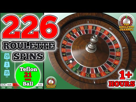 226 Roulette Wheel Spins – 21 mm Teflon Ball - Both Directions - Green Scoreboard