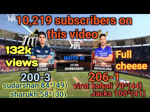 GT Vs RCB !! Highlights #ipl2025#viratkohli #subhmangill  1000 subscriber on this video 200-3, 206-1