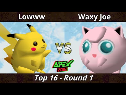 Apex 2022 - Lowww (Pikachu) Vs. Waxy Joe (Jigglypuff) SSB64 Smash Bros Tournament