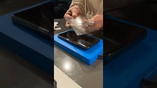 Applying Tempered glass on a quad curved display smartphone.[Honor magic 6 pro] #honor