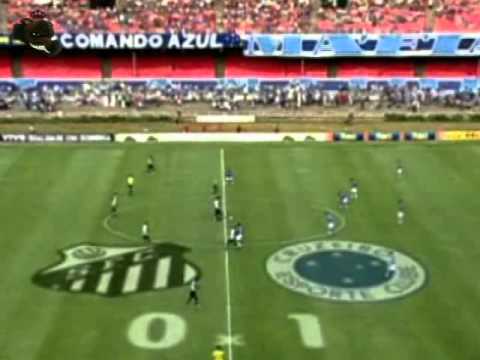 Cruzeiro 4 x 0 Santos pela 3ª rodada do Brasileirão 2008 - Melhores momentos (25/05/2008)