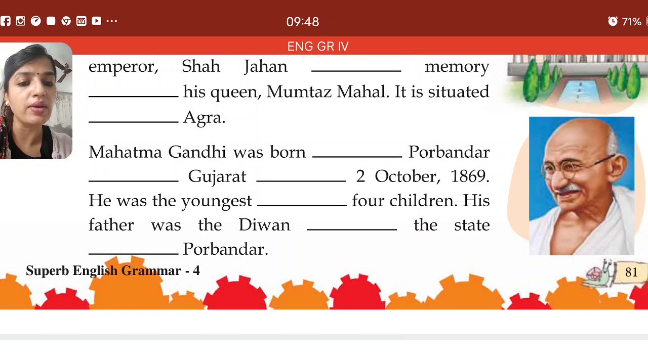 Chapter 20 English Grammar, Class IV Prepositions