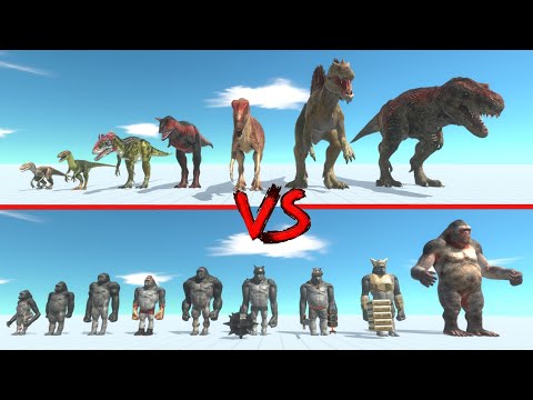 Carnivorous Dinosaurs vs Mutant Primates - Animal Revolt Battle Simulator