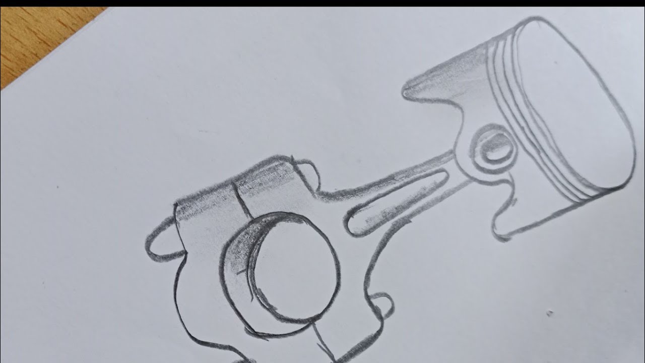 how to draw a  piston of engine. Connecting rod drawing. #pistons #connecting_rod.