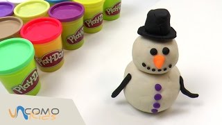 Muñeco de nieve con plastilina Play-Doh