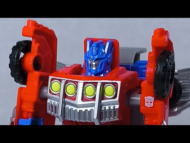 Vídeo relacionado con Transformers CYBERWORLD, Cyber Changers Optimus Primal, Figura de 10 cm, Conversión rápida al Modo camión, Juguetes Robot para niños y niñas a Partir de 6 años