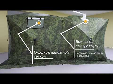 Миниатюра изображения товара Палатка Стэк Дубль-3Т / С69.Д3.011.ПН (пиксель с навесом, трехслойная)