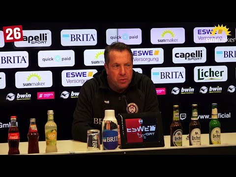 Ralf Santelli und Markus Kauczinski nach SV Wehen Wiesbaden vs. Würzburger Kickers