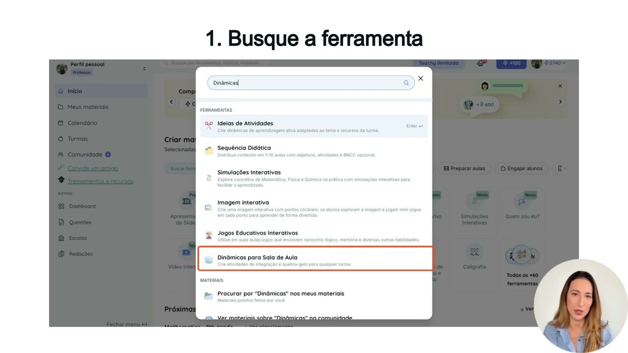 Thumbnail do tutorial em vídeo da Teachy