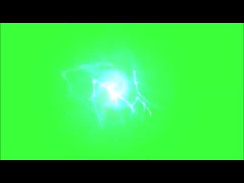 glowing orb with electrical charge free green screen effect