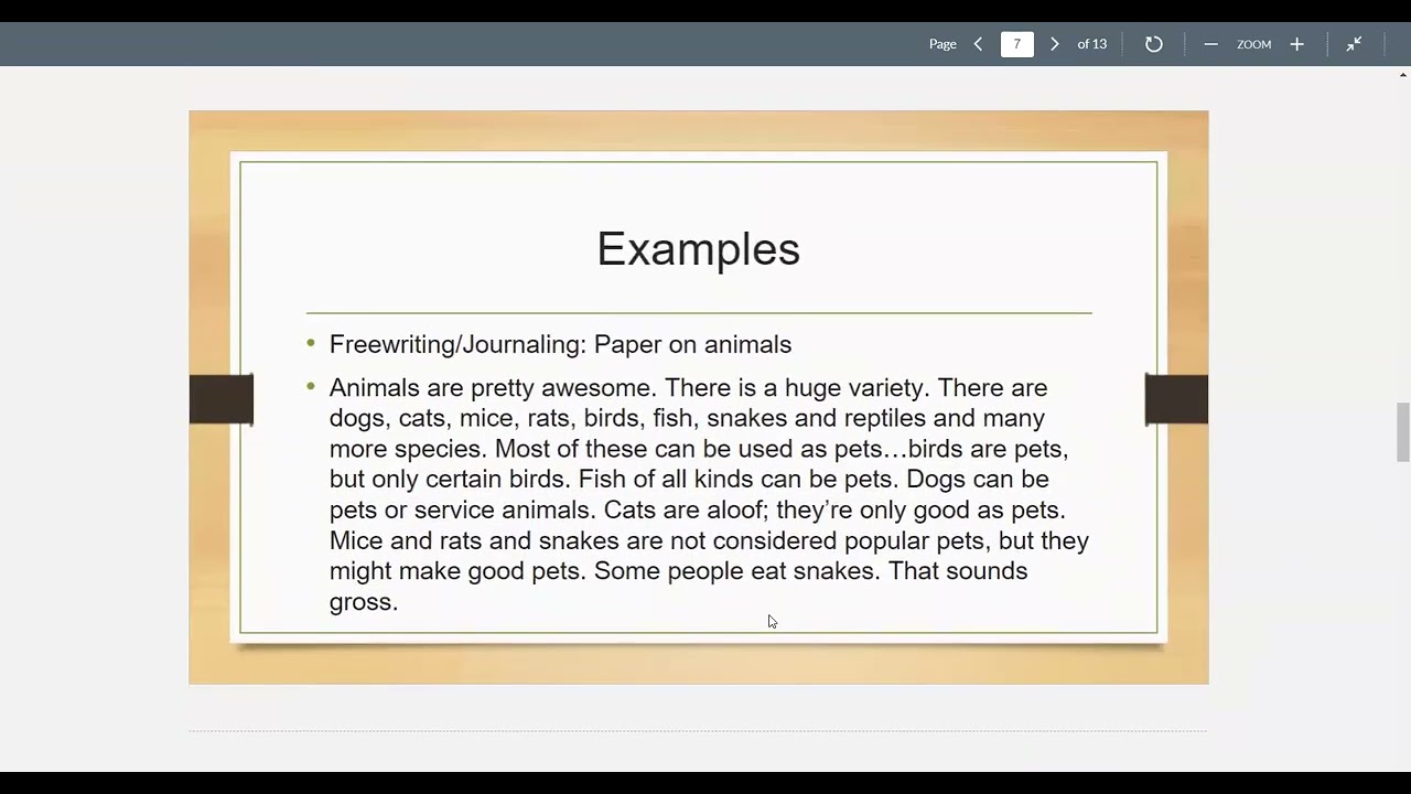 The Writing Process Lecture ENC 1101 with Prof. Joubert Maier