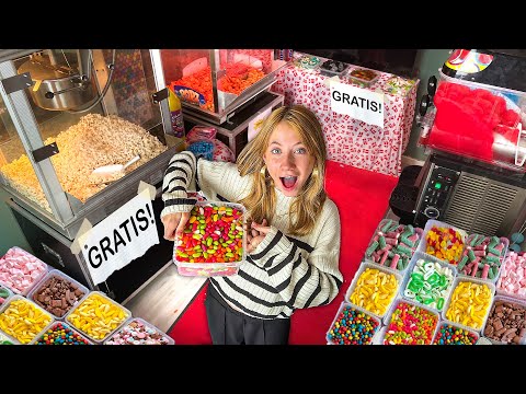 Laver Najas værelse til en Slikbutik