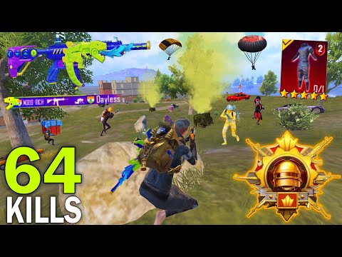 64 Kills!!😱 NEW SEASON SUPER AGRESSIVE RUSH GAMEPLAY 😍 Pubg Mobile