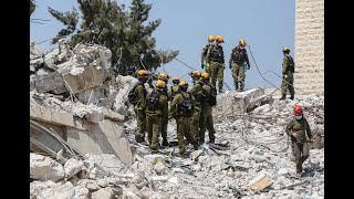 תרגיל של יחידת החילוץ וההצלה הארצית באתר הריסות בצפת