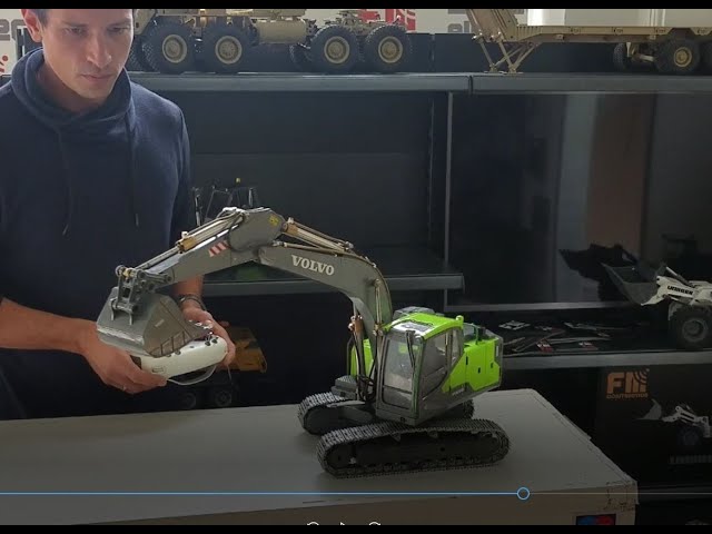Video teaser for First look at Volvo EC160E  1:14 Scale RC controlled Excavator Bagger new for incredible price !