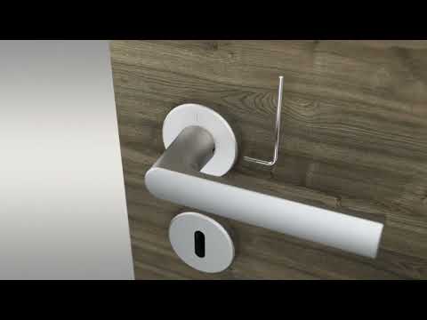 Poignées de porte sur rosaces rondes Hamburg - montage sans vis - inox HOPPE