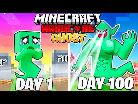 I Survived 100 DAYS as a GHOST in HARDCORE Minecraft!